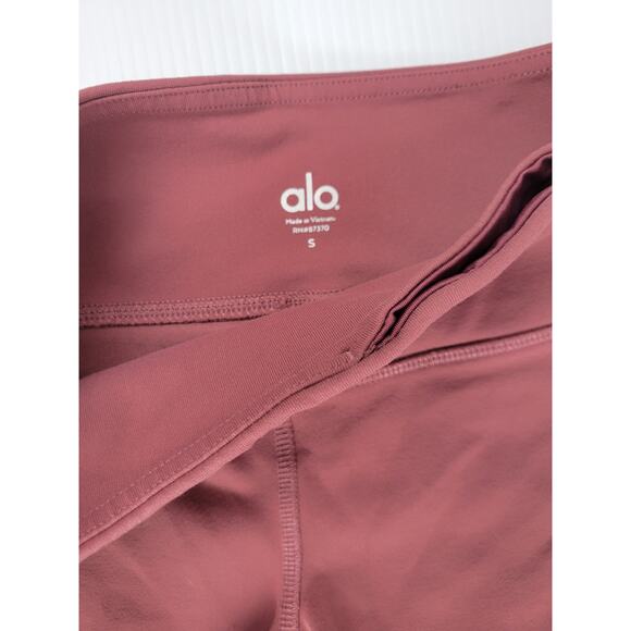Alo Yoga Womens Small Goddess Ruched Mauve Dusty Pink Mesh Legging Athletic Gym - Picture 2 of 8